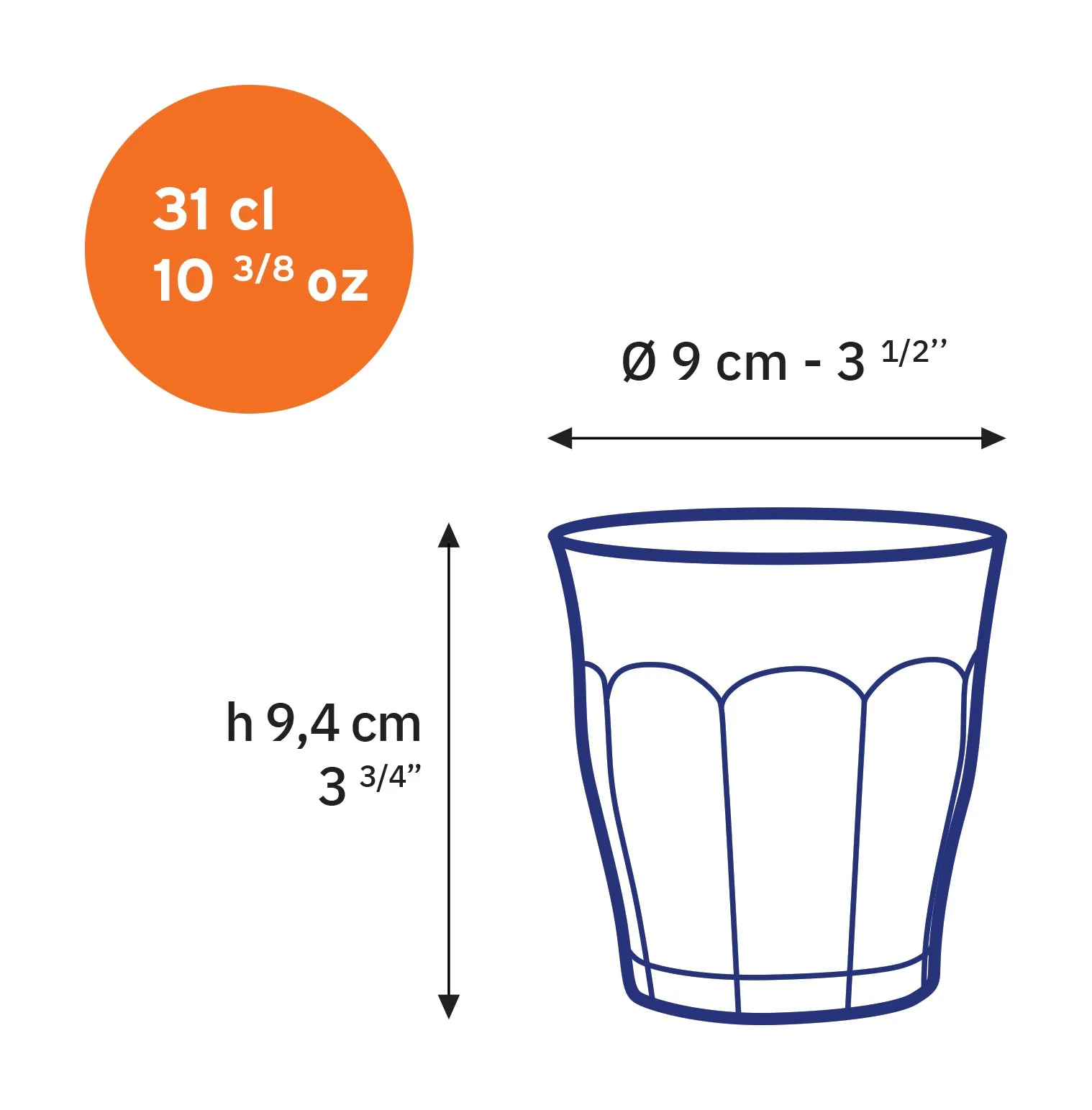 Amber Glass Tumbler - Set of 6