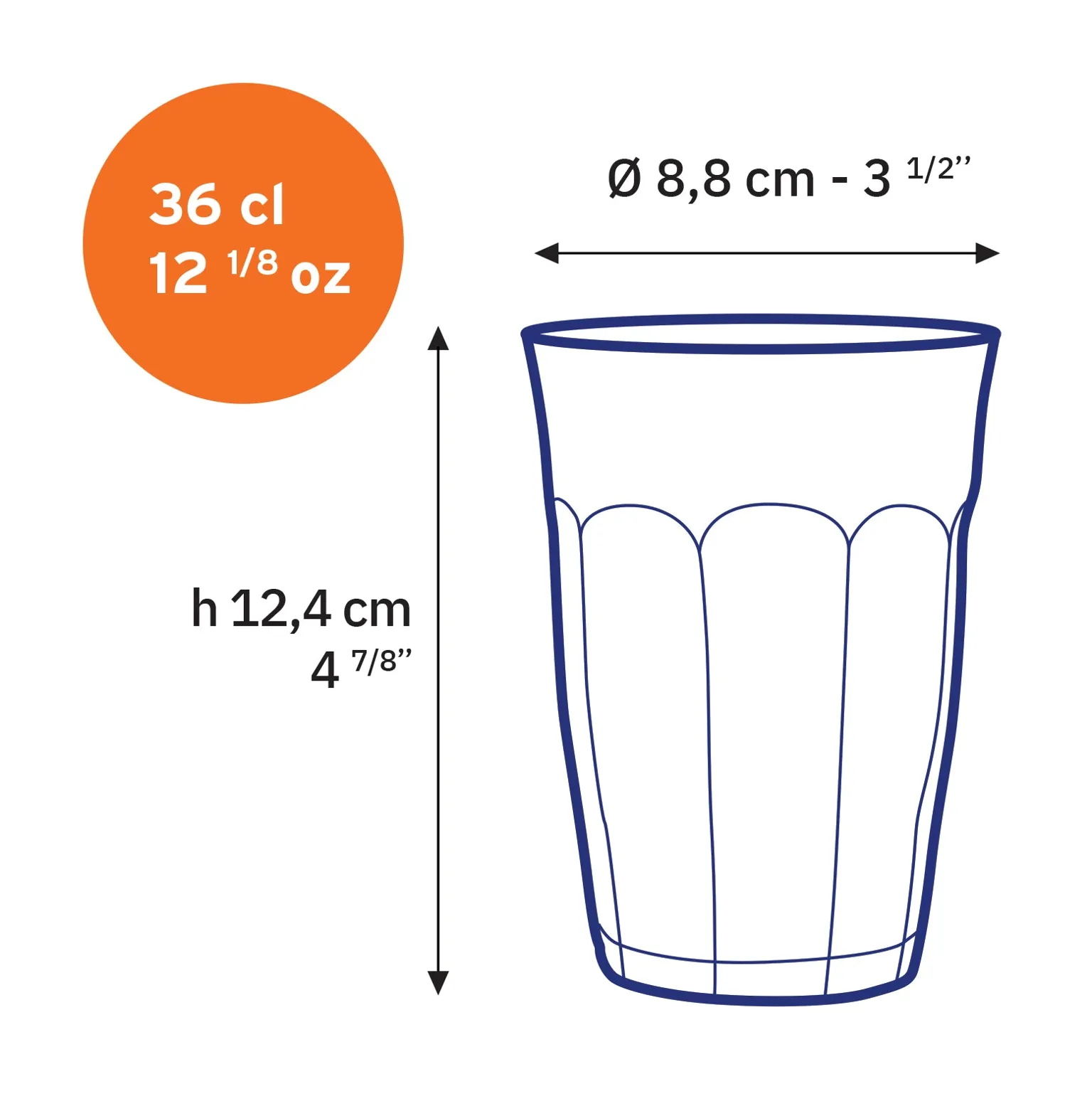 Grey Glass Tumbler - Set of 6